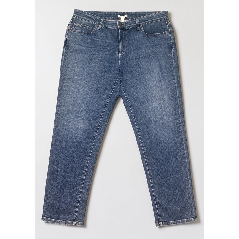 Eileen Fisher Jeans Women’s Size L 36x28 Organic Cotton Stretch Straight Leg